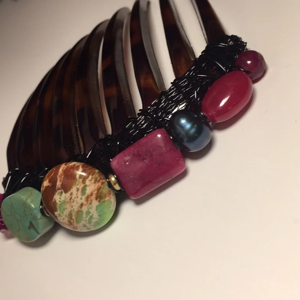 Colette Malouf semi precious‎ stone hair accessory